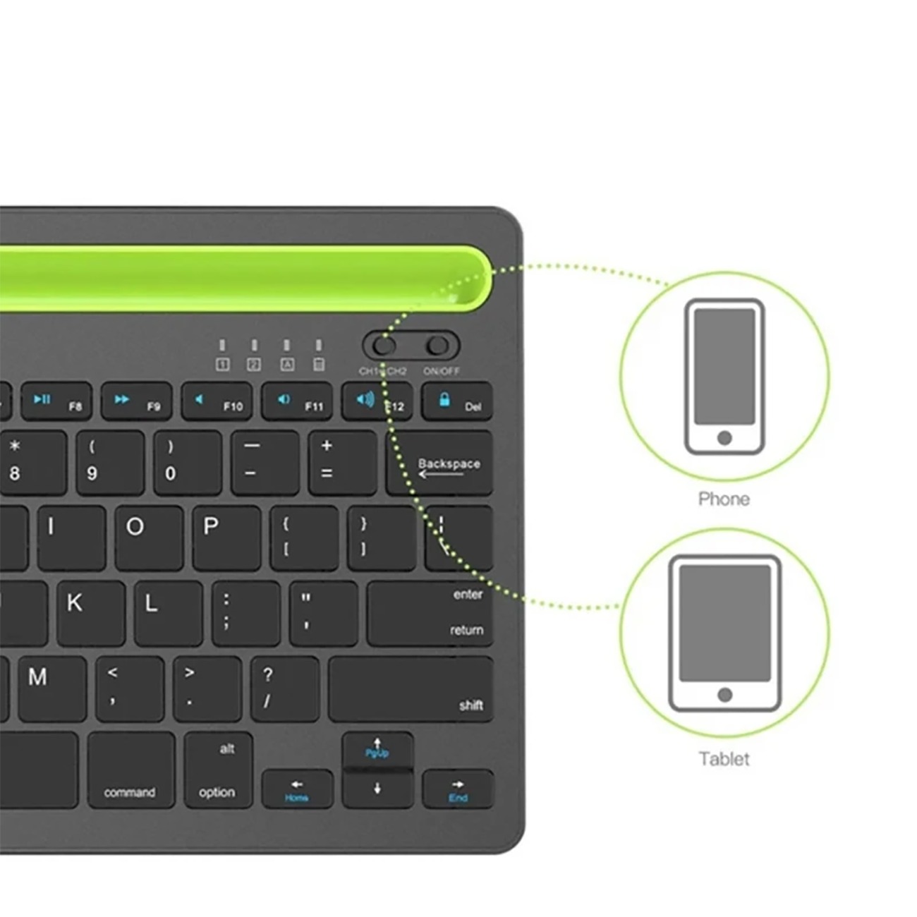 کیبورد بیسیم شارژی با استند موبایل و تبلت