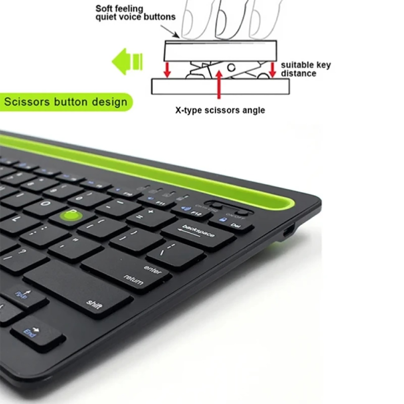 کیبورد بیسیم شارژی با استند موبایل و تبلت