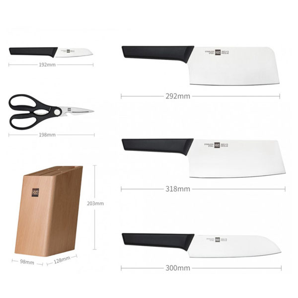 چاقوی آشپزخانه شیائومی مدل HuoHou Knife Set HU0057 ست 6 تکه