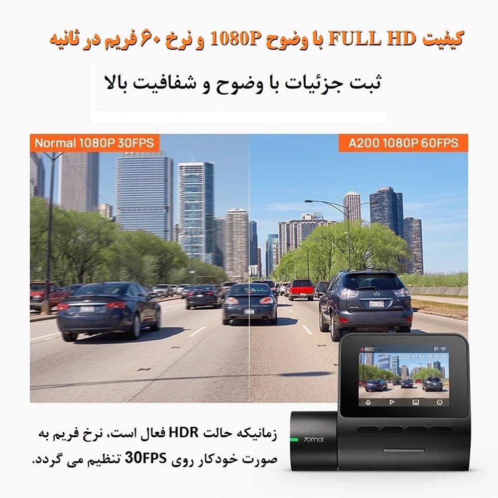 دوربین ثبت وقایع خودرو سونتی مدل 70Mai Dashcam A200set - Image 4